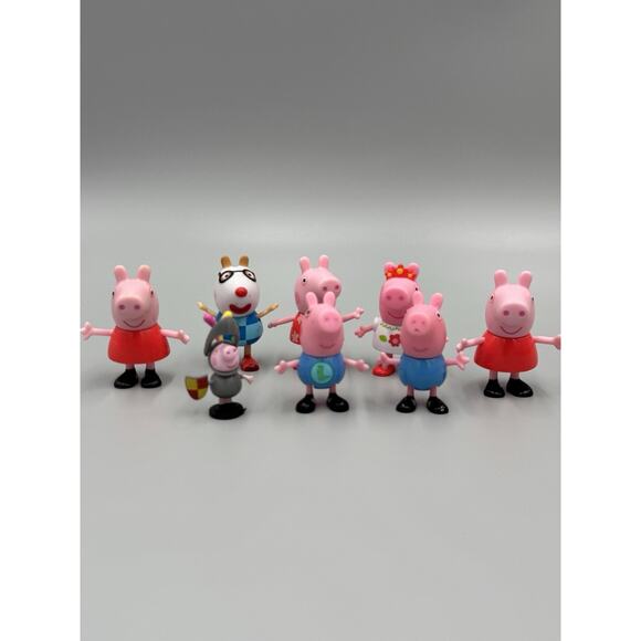 PEPPA PIG Carry Along Friends Case W/ Figures 7 And Fairground Boat Swing Lot - Picture 2 of 16